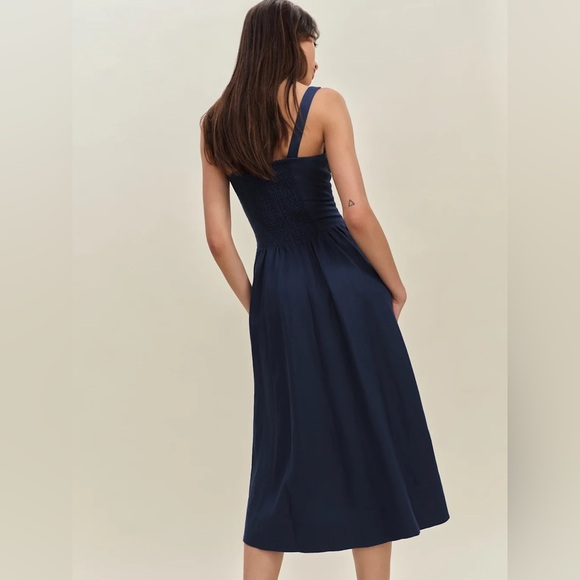 Reformation Janu Linen Dress In Danube, brand new, never worn, no flaws. - Picture 4 of 16